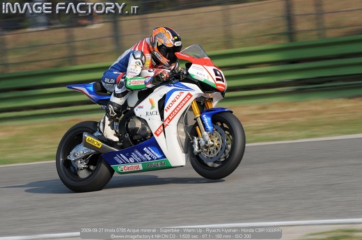 2009-09-27 Imola 0785 Acque minerali - Superbike - Warm Up - Ryuichi Kiyonari - Honda CBR1000RR